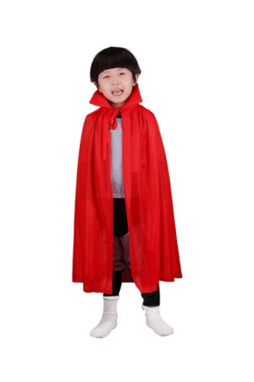Kırmızı Renk Yakalı Pelerin Çocuk Boy 90 cm