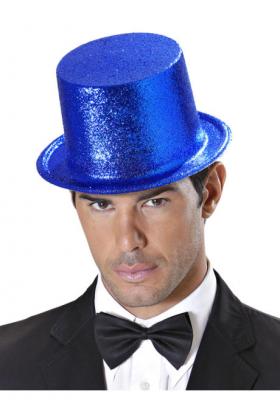 Koyu Mavi Renk Uzun Plastik Simli Parti Şapkası