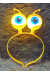 Led Işıklı & Pilli 3 Farklı Modda Yanan Uzaylı Göz Parti Tacı Sarı Renk 18x12 cm