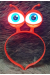 Led Işıklı & Pilli 3 Farklı Modda Yanan Uzaylı Göz Parti Tacı Kırmızı Renk 18x12 cm