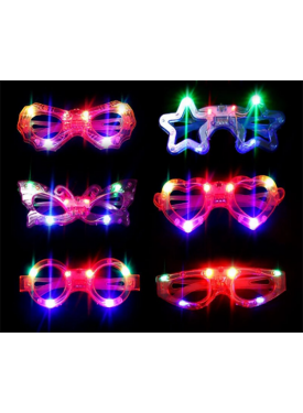 Led Işıklı Karışık 6 Model Yanar Söner Parti Gözlüğü 6 Adet