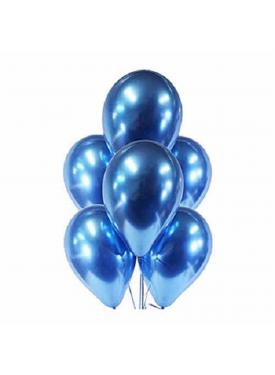 Mavi Renk Krom Balon 5 Adet