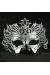 Metalik Gümüş Renk Masquerade Kelebek Simli Parti Maskesi 23x14 cm