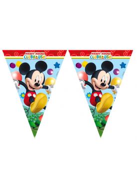 Mickey Mouse Temalı Üçgen Bayrak Flama Süsleme 3.2 Metre