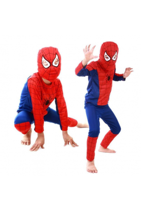 Örümcek Adam Kostümü Maskeli - Çocuk Spiderman Kostümü 9-10 Yaş