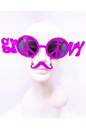 Pembe Renk Groom Yazılı Bıyıklı Damat Gözlüğü 7x21 cm