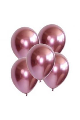 Pembe Renk Krom Balon 5 Adet