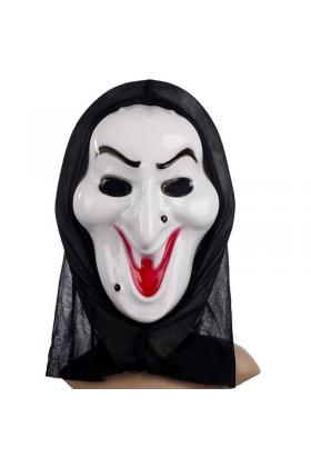Plastik Cadı Maskesi - Kapişonlu Cadı Maskesi 30x20 cm