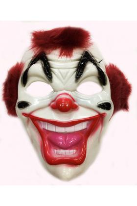 Plastik Joker Maskesi Kızıl Saçlı Killer Palyaço Maskesi
