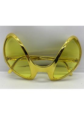 Retro Gözlük - 80 li 90 lı Yıllar Parti Gözlüğü Gold Renk 8x13 cm