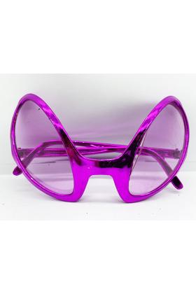 Retro Gözlük - 80 li 90 lı Yıllar Parti Gözlüğü Fuşya Renk 8x13 cm