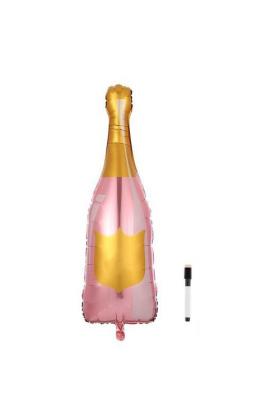 Şampanya Şişesi Kokteyl Şişesi Yazılabilir Şekilli Folyo Balon Kalemli 107x40 cm