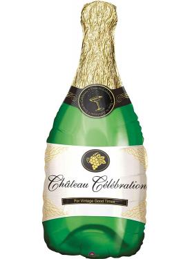 Şampanya Şişesi Şekilli Folyo Balon Yeşil 93x48 cm