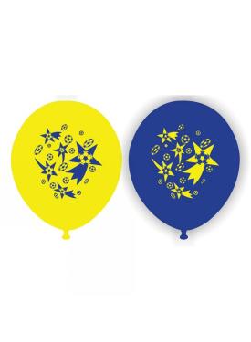 Sarı Lacivert Baskılı Balon 10 Adet