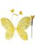 Sarı Renk Kelebek Kanadı Tacı ve Sopası 50x37 cm