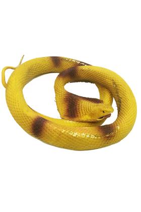 Sarı Renk Yassı Kafa Yumuşak Gerçekçi Kobra Yılan 95 cm