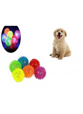 Sesli Işıklı Köpek Oyuncağı Topu Dikenli Diş Kaşıma Topu