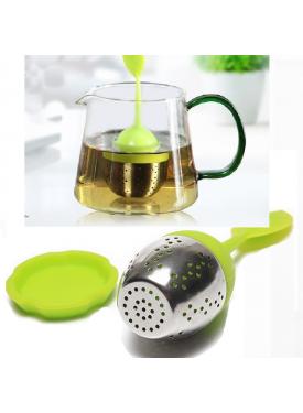 Silikon Paslanmaz Çelik Yaprak Çay Süzgeci Çay Kaşığı Demlik Topu Bitki Çayı Filtresi