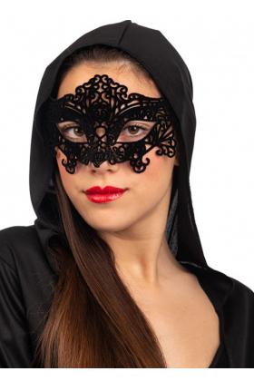 Siyah Renk Dantel Örgü Parti Balo Maskesi Model 8