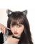 Siyah Renk Dantelli Tüllü Kedi Kulağı Kedi Tacı 17x17 cm