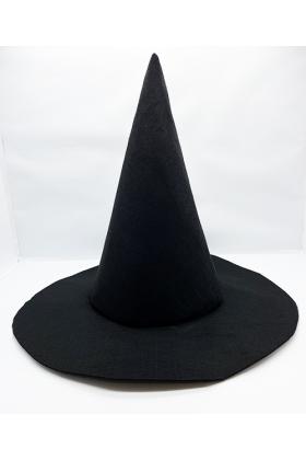 Siyah Renk Keçe Cadı Şapkası 35x38 cm