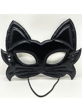 Siyah Renk Kumaş Malzemeden İmal Eva Kedi Maskesi 19x15 cm