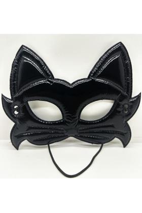Siyah Renk Kumaş Malzemeden İmal Eva Kedi Maskesi 19x15 cm