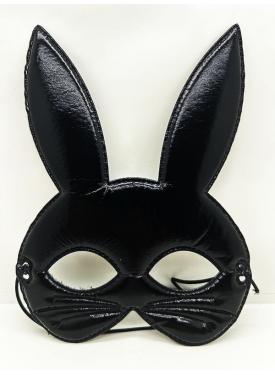 Siyah Renk Kumaş Malzemeden İmal Eva Tavşan Maskesi 19x15 cm