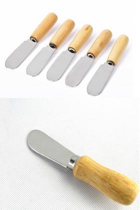 5 Parça Bıçaklı Tereyağı Bıçağı - Mini Spatula Ahşap Saplı Set