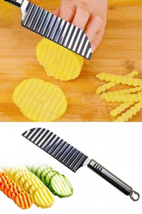 Tırtıklı Patates Kesme Bıçağı - Şekilli Sebze ve Meyve Dilimleyici