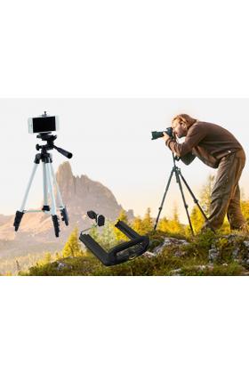 Tripod : Telefon ve Kamera Tutucu Ayak + Telefon Tutucu - 105Cm