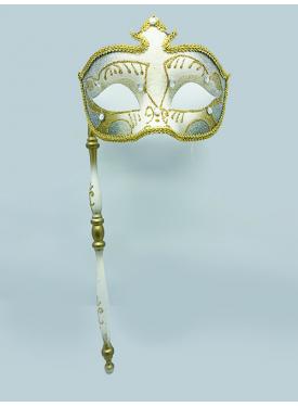 Venedik Masquerade Sopalı Maske Mavi Renk 17x35 cm