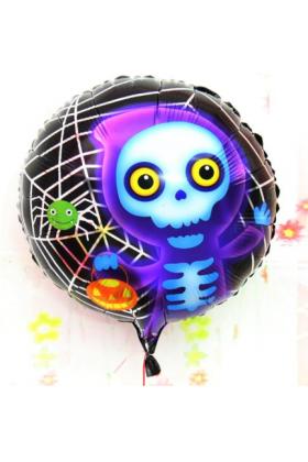 Halloween İskelet Hayalet Folyo Balon 18 inç