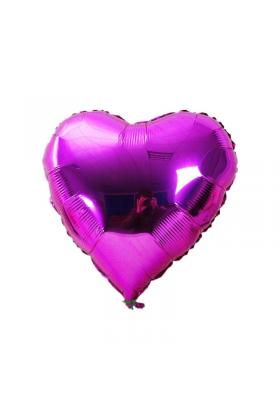 Kalp Balon Folyo Fuşya 60 cm 24 inç