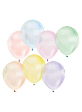 Karışık Renkli Şeffaf Lateks Balon 100 Adet