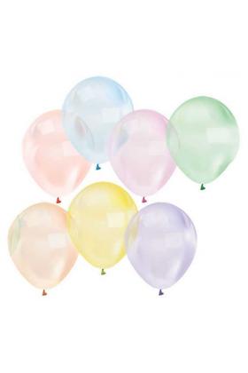 Karışık Renkli Şeffaf Lateks Balon 100 Adet