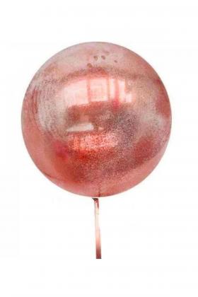 Kırmızı Simli Yuvarlak Şeffaf Balon 24 İnç