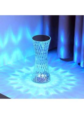 Kum Saati Model Akrilik Kristal Ambiyans Lamba Şarjlı Kumandalı Farklı Işık Renkleri