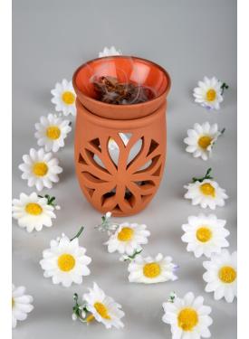 Lotus Çiçeği  El Yapımı Çömlek Buhurdanlık Tütsülük