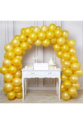 Metalik Gold Balon 100 Adet ve Zincir Kemer Seti 5 Metre