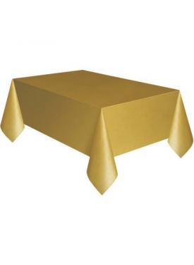 Plastik Masa Örtüsü Altın Renk 137X270 cm