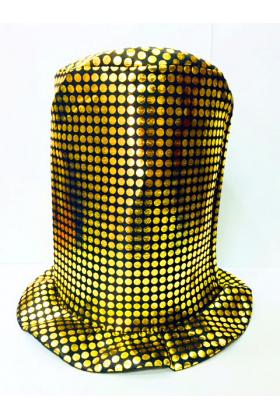 Pullu Altın Sarısı Uzun Büyücü Şapkası