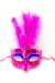 Renkli Tüylü Venedik Parti Maskesi Karışık Renk 12 Adet