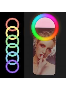 Selfie Işığı Aydınlatma Telefon Aparatı RGB Led Mandallı Telefon Bilgisayar Tablet Uyumlu