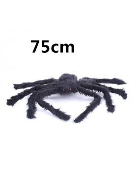 Siyah Renk Tüylü Şekil Verilebilir Halloween Mega Örümcek 75 cm