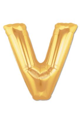 V Harf Folyo Balon Altın Renk  40 inç