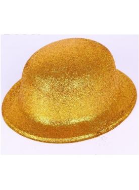 Altın Renk Yuvarlak Simli Plastik Parti Şapkası