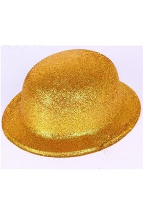 Altın Renk Yuvarlak Simli Plastik Parti Şapkası